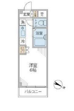 ライフピアモア大船(1K/2階)の間取り写真