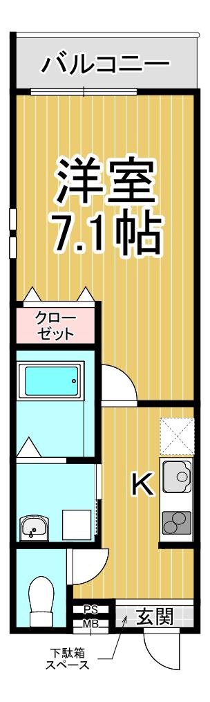 フジパレス阪急武庫之荘駅西3番館(1K/1階)の間取り写真