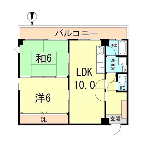 BELLTREE神撫町(2LDK/2階)の間取り写真