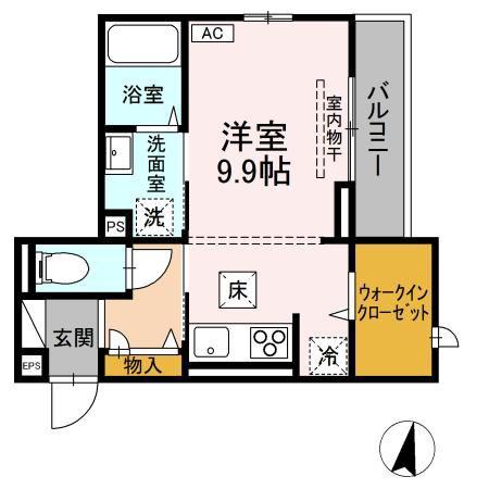 ロイヤルステージ春日町(ワンルーム/1階)の間取り写真