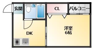 メゾンドルチェⅠ(1DK/2階)の間取り写真