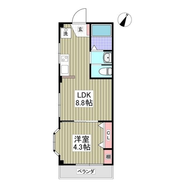 ディネリリーマンション(1LDK/1階)の間取り写真
