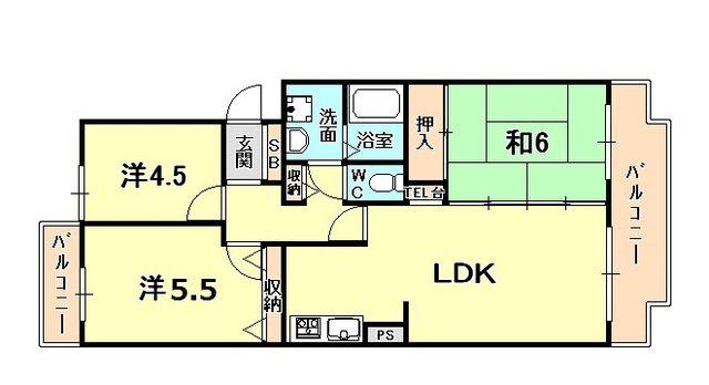 コンフォール広田(3LDK/1階)の間取り写真