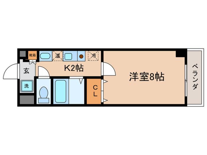 ROOMS OOJI(1K/3階)の間取り写真
