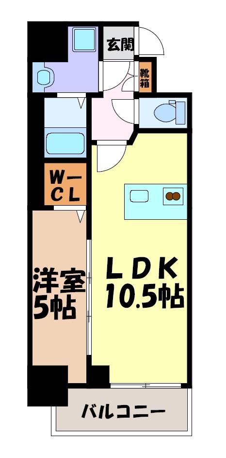 MAXIV名古屋上前津(1LDK/2階)の間取り写真