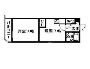 ラ・フォーレ新札幌(1DK/2階)の間取り写真