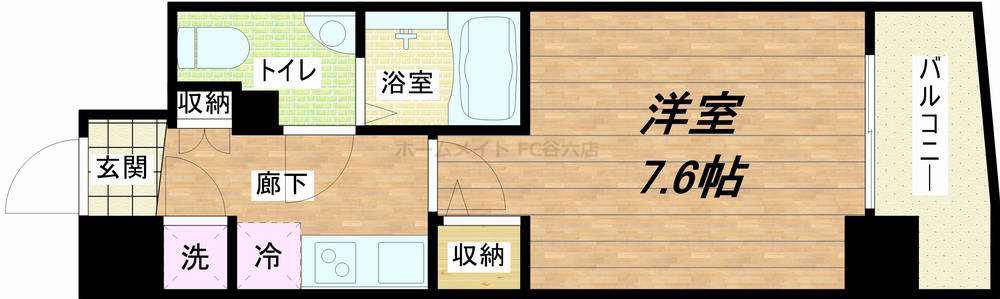 ラシュレエグゼ本町(1K/2階)の間取り写真