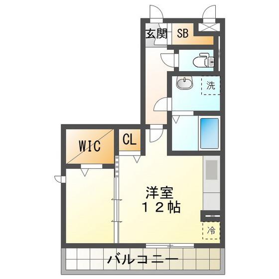 セーリングV B(1LDK/3階)の間取り写真