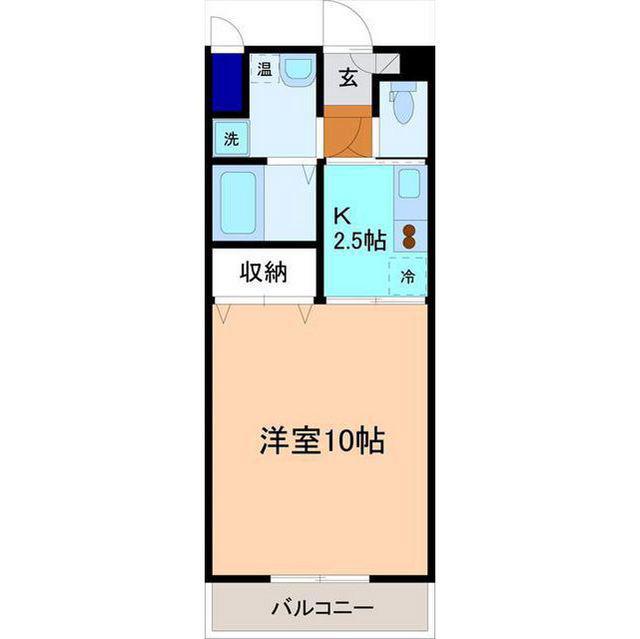 ラモークII(1K/4階)の間取り写真