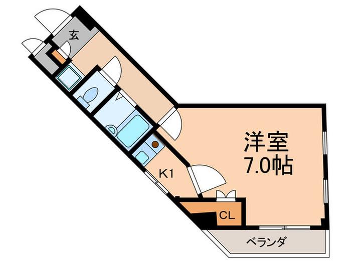 サニーコート(1K/2階)の間取り写真