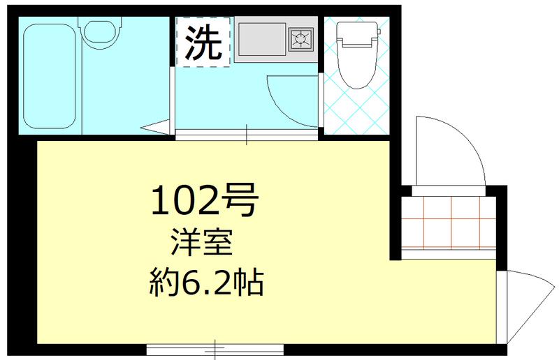 ルミエール北千住(1K/1階)の間取り写真