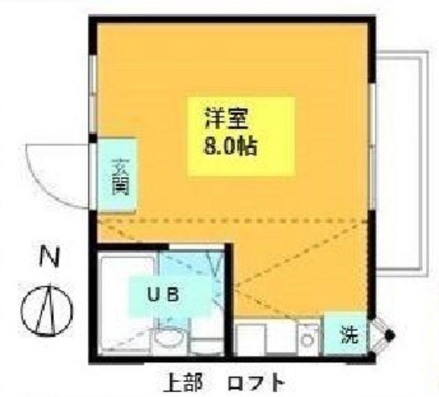 レザヴィ(ワンルーム/2階)の間取り写真