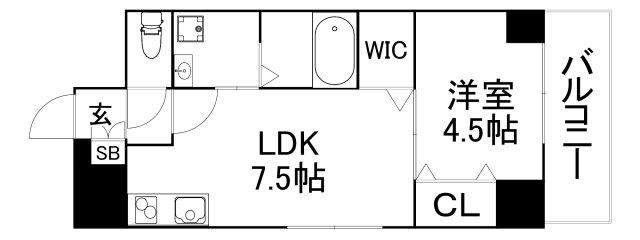 LACASA上本町(1LDK/10階)の間取り写真