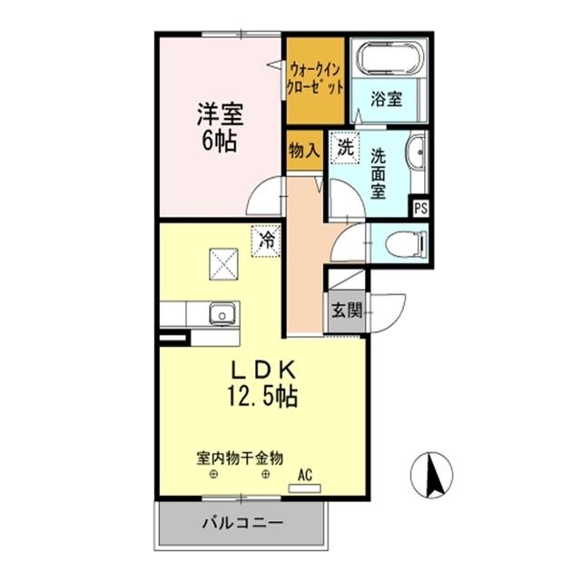 D-ROOM ルシオールYAMADA(1LDK/2階)の間取り写真