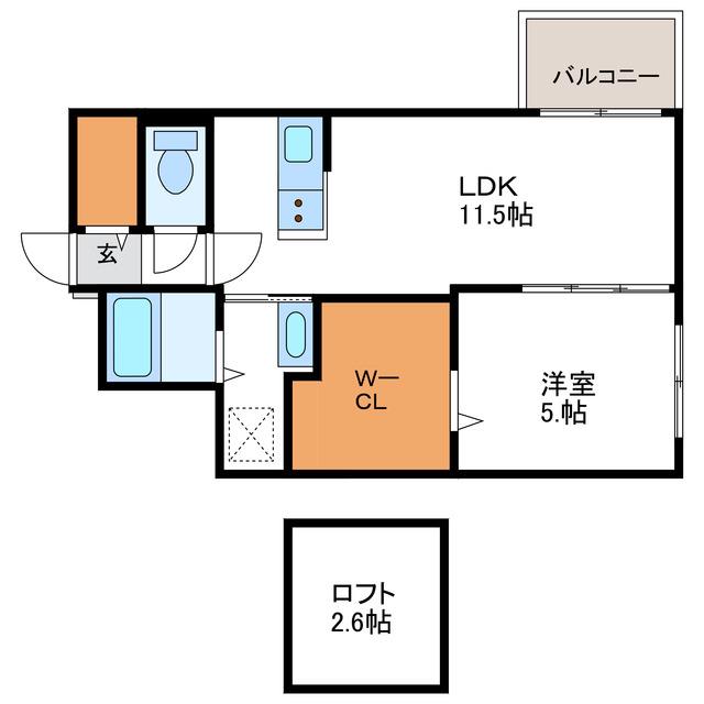 PARTIRE N21 パルティーレN21(1SLDK/2階)の間取り写真