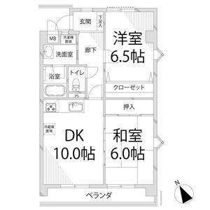 ウイング手柄(2LDK/2階)の間取り写真
