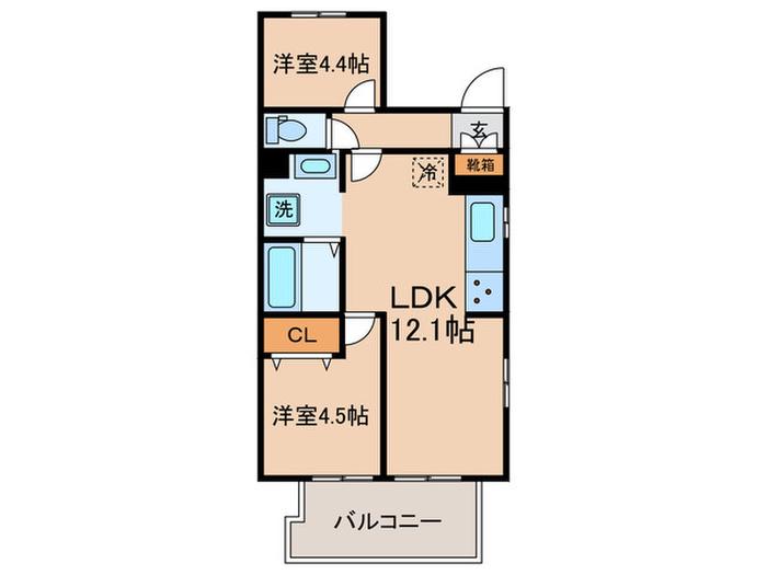 藤和東寺尾コープ(2LDK/5階)の間取り写真