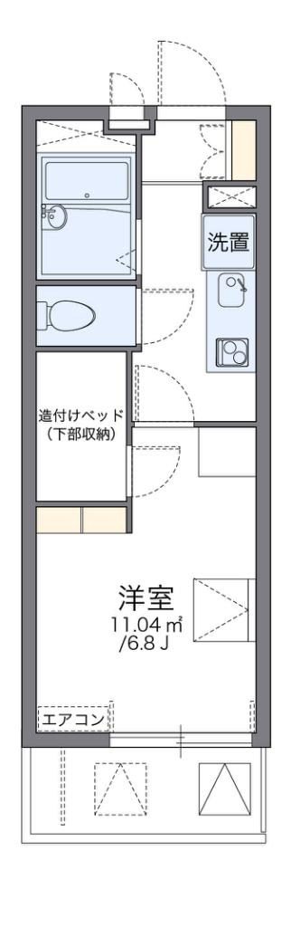 レオパレスタカセ(1K/2階)の間取り写真