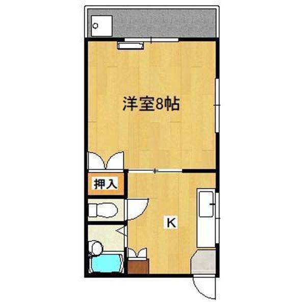 リバティーM(1K/2階)の間取り写真