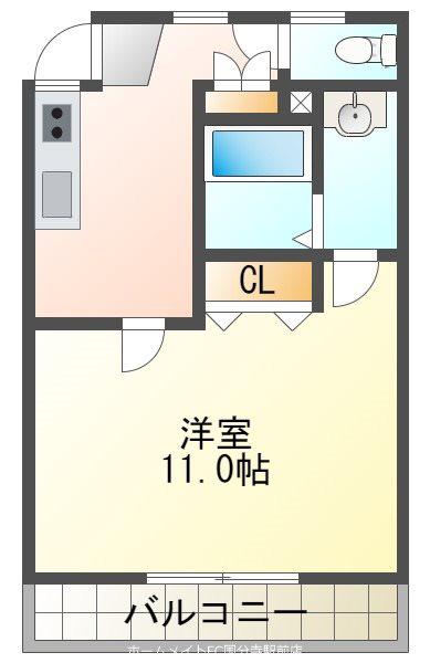 クリスタルハイツIII(1K/3階)の間取り写真