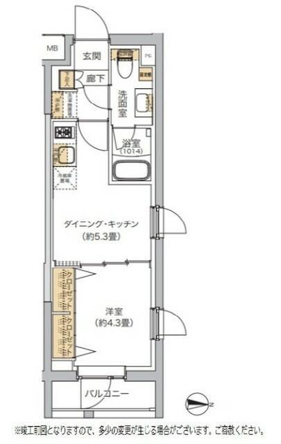 リビオメゾン湯島(1DK/2階)の間取り写真
