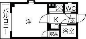 プレアール牧野(1K/3階)の間取り写真