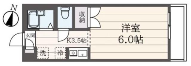 芦花公園エクセル1(1K/1階)の間取り写真