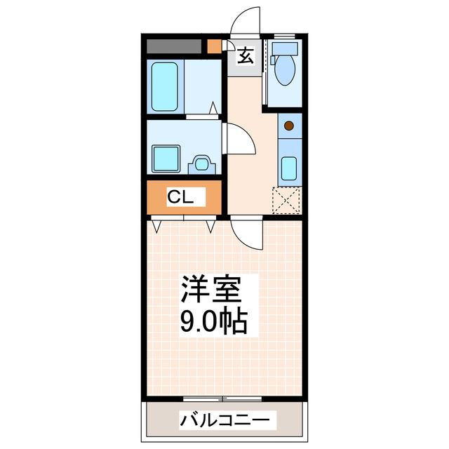 メゾンドソレイユ(1K/2階)の間取り写真