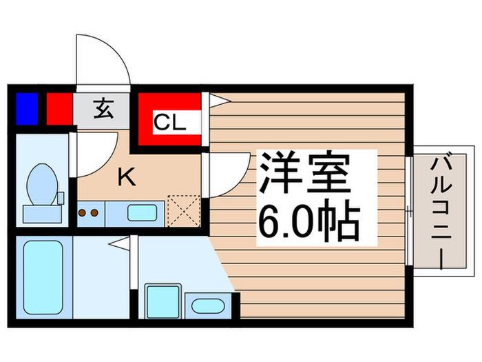 鶴ケ舞54AP(1K/1階)の間取り写真