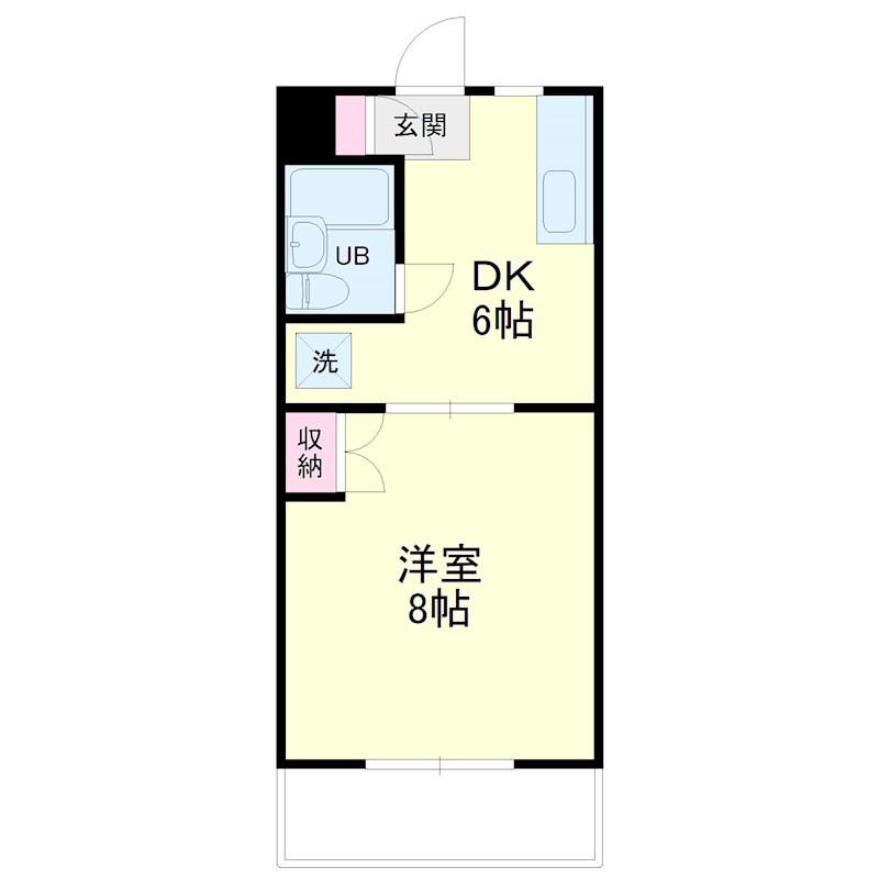 ライブ小島(1DK/3階)の間取り写真