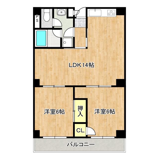 レジデンス・ハイビレッジ(2LDK/10階)の間取り写真