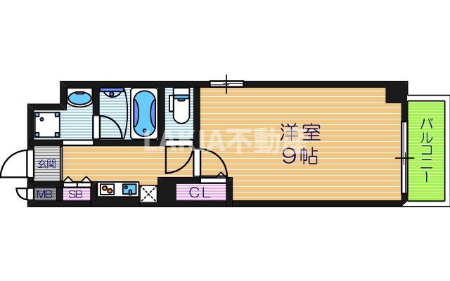 近鉄南大阪線 河堀口駅 徒歩3分 4階建 築22年(1K/3階)の間取り写真