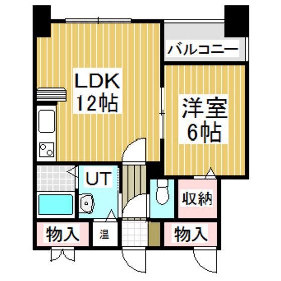 グランドール表町(1LDK/4階)の間取り写真