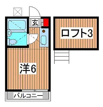 プリモ西川口(1K/2階)の間取り写真