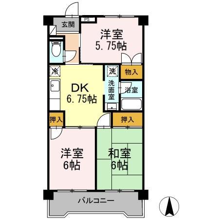 小峯ビル(3DK/3階)の間取り写真