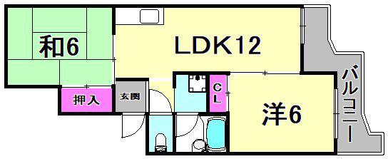 ハイツラセーヌ(2LDK/3階)の間取り写真
