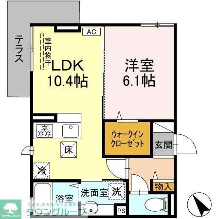 HIレジデンス(1LDK/1階)の間取り写真