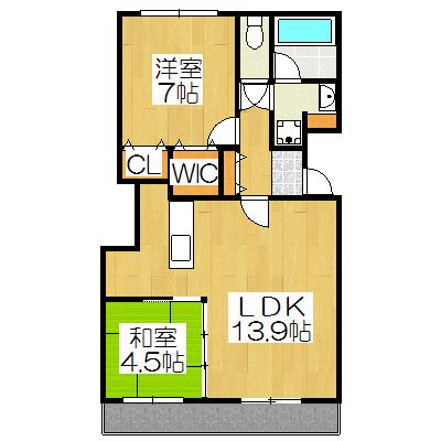かぐら坂荘(2LDK/3階)の間取り写真