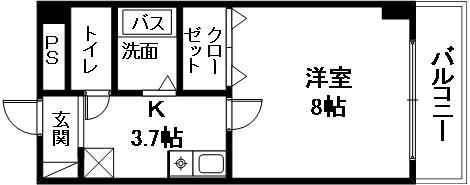メゾンYOU&I(1K/1階)の間取り写真