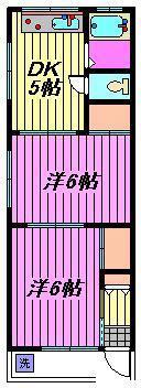 荒田ハイム(2DK/1階)の間取り写真