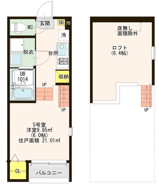 ハーモニーテラス柳堀町(ワンルーム/2階)の間取り写真
