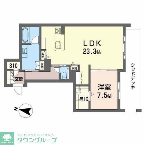 名鉄瀬戸線 東大手駅 徒歩6分 4階建 築2年(1LDK/1階)の間取り写真