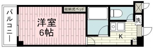 ドミール秀和(1K/1階)の間取り写真