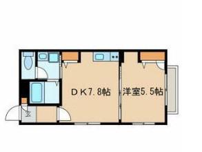 ウィステリアNATSU(1DK/3階)の間取り写真