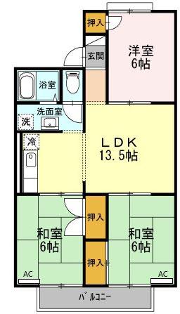 シティーハウス栄(3LDK/2階)の間取り写真