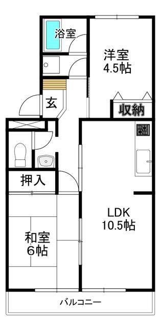 メゾン・セダール(2LDK/1階)の間取り写真