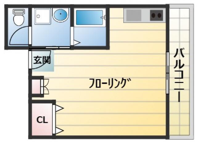 モアビル(ワンルーム/2階)の間取り写真