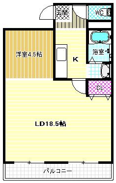 エルベ27(1LDK/2階)の間取り写真