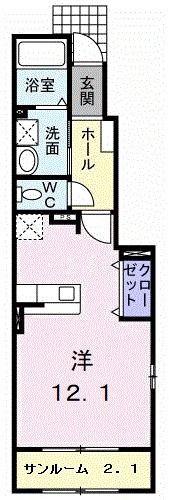 アルティシモ(ワンルーム/1階)の間取り写真