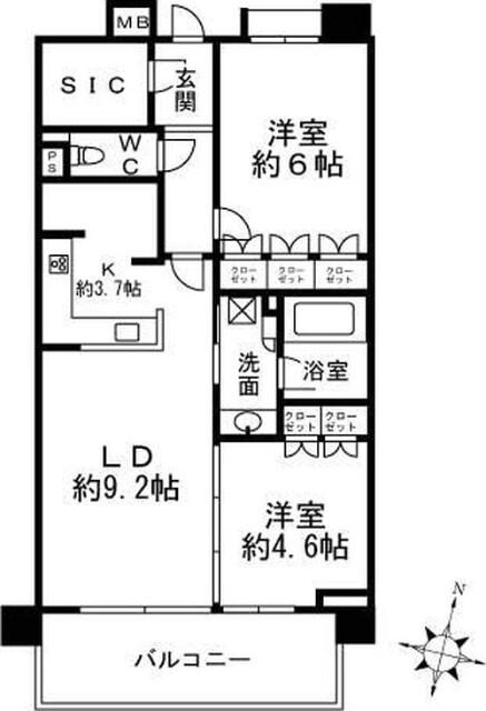 クリオ横浜杉田(3LDK/4階)の間取り写真